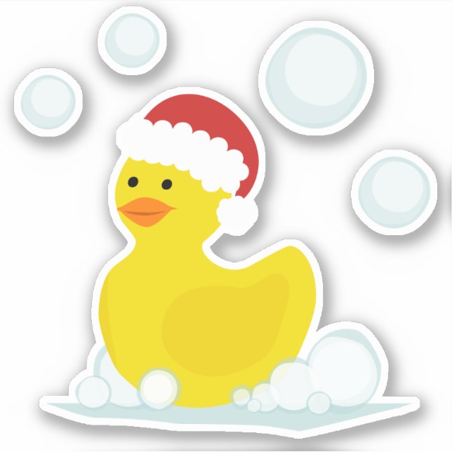 Sticker Bulles de canard en caoutchouc Père Noël de Noël (Devant)