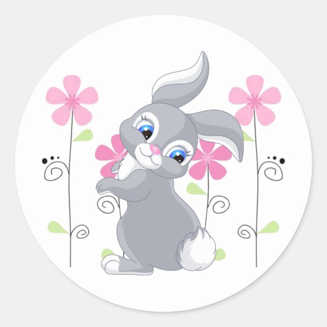 Sticker-Bunny Classic Round Sticker (Front)
