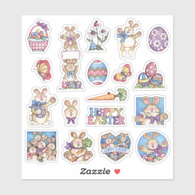 Sticker Bunny de Pâques (Feuille)