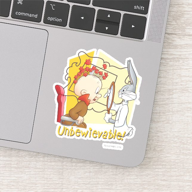 Sticker BUNNY™ et Elmer Fudd "Unbewievable" Barber BUGS (Détail)