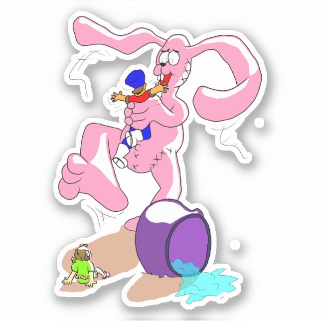 Sticker Bunny Pink Hop (Devant)