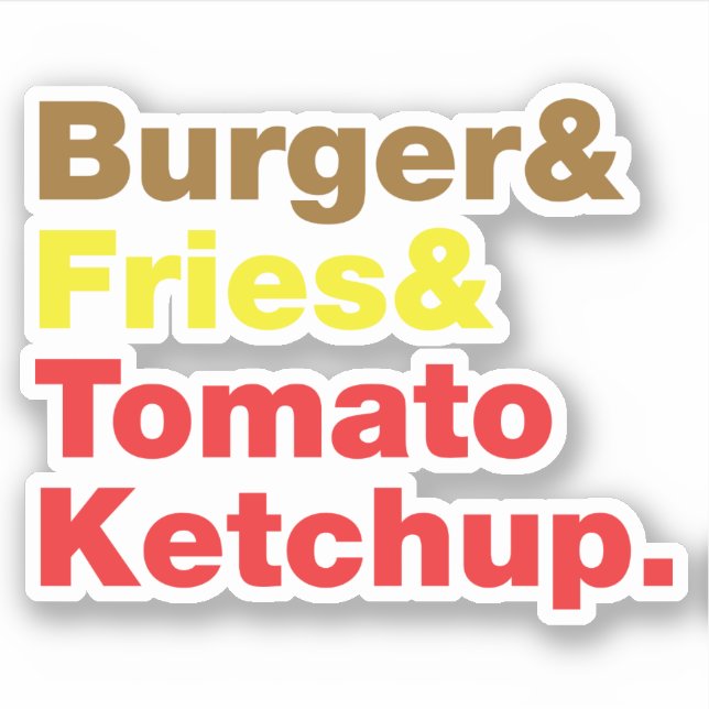 Sticker Burger & Fries & Tomato Ketchup. (Devant)