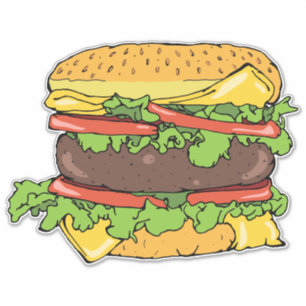 Sticker Burger gourmand américain classique