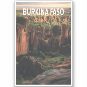 Sticker Burkina Faso Illustration Voyage Art Vintage