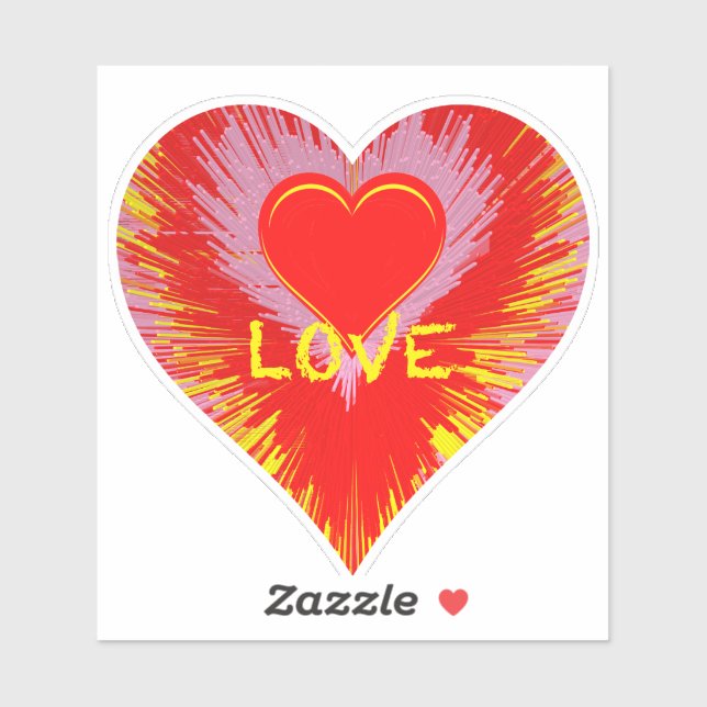 Sticker Bursting Heart (Feuille)