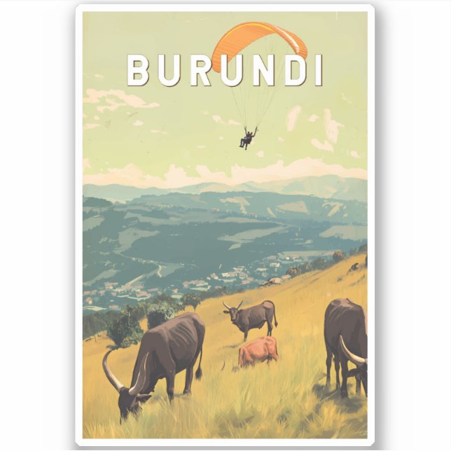 Sticker Burundi Illustration Voyage Art Vintage (Devant)