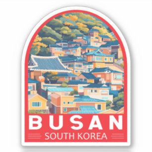 Sticker Busan Corée du Sud Voyage Emblem