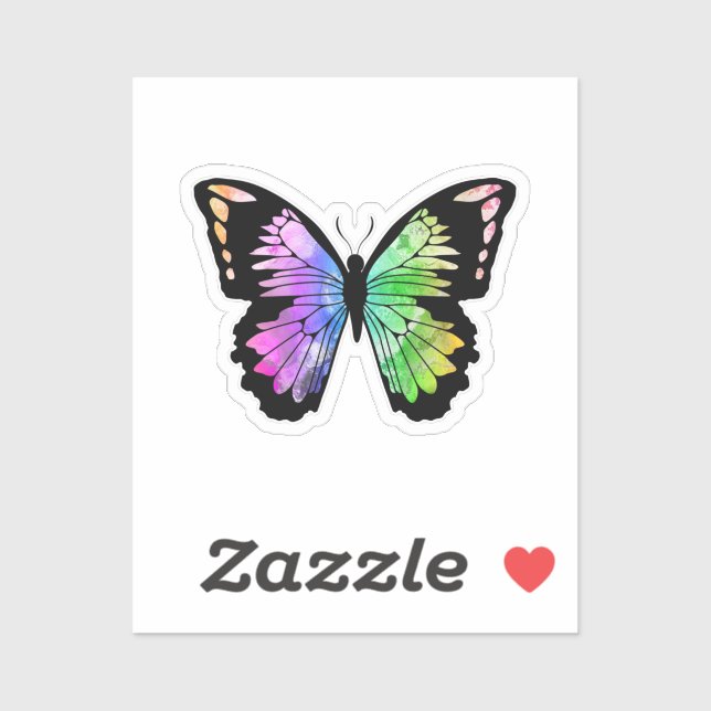Sticker Butterfly in Rainbow Colours (Feuille)