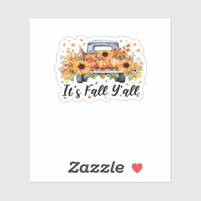 Sticker C’est automne Y’all Citrouille arbre d’automne Hel (Feuille)