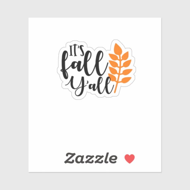 Sticker C’est automne Y’all, épices Citrouilles, feuilles  (Feuille)