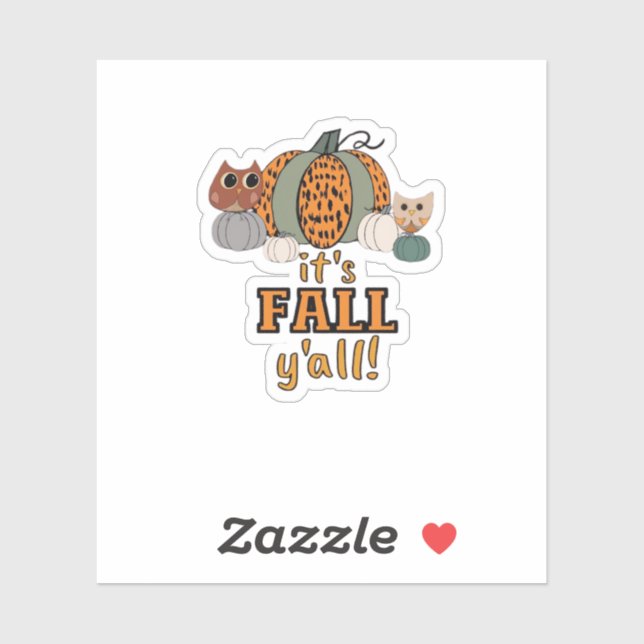 Sticker C’est Fall Y’all, Leopard Citrouilles and Owls (Feuille)