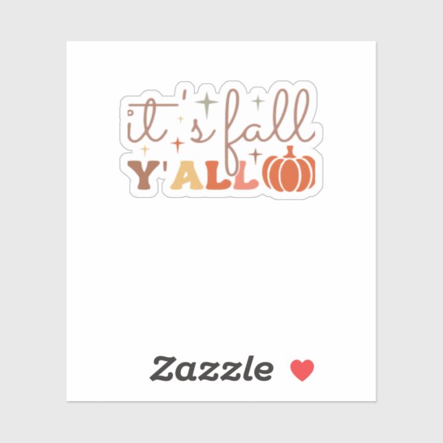 Sticker C’est l’automne Y’all, automne Citrouille Squelett (Feuille)