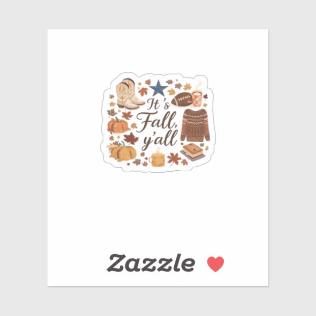 Sticker C’est la conception de base de Fall Y’all (Feuille)