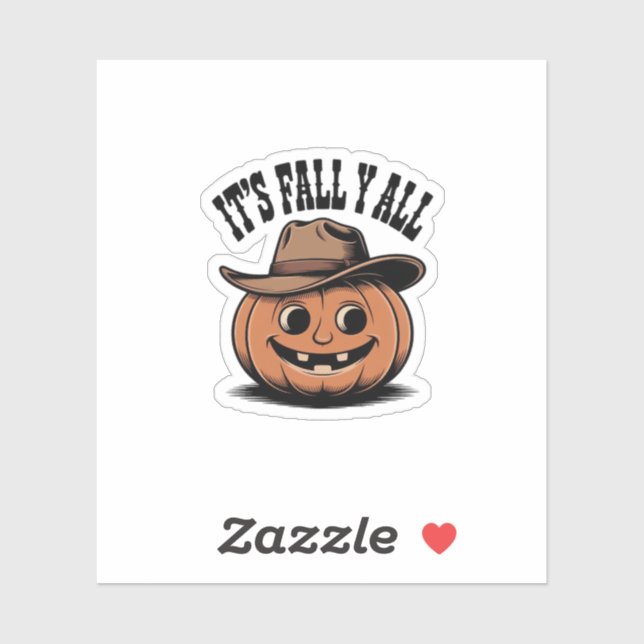 Sticker C’est le Citrouille de la mode Automne Y’all (Feuille)