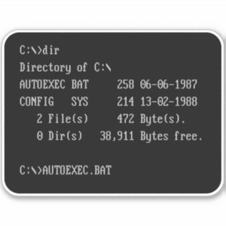 Sticker C:\> Ligne de commande d'invite DOS