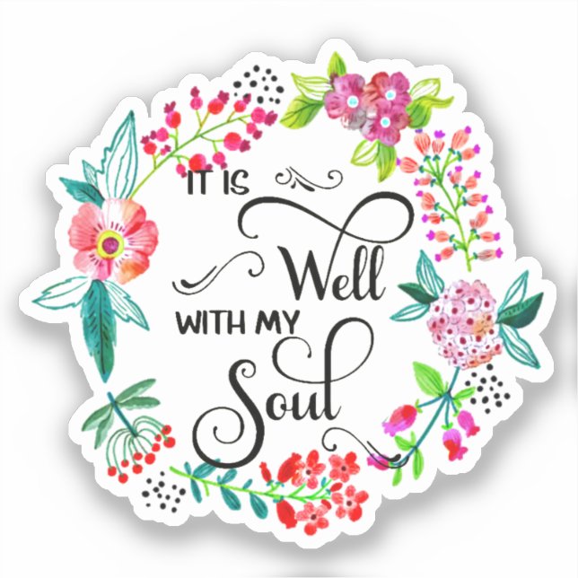Sticker Ça va bien avec mon âme florale (Recto)