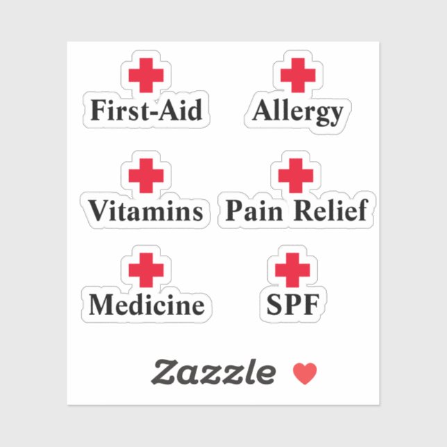 Sticker Cabinet de médecine minimale Organiser les premier (Feuille)
