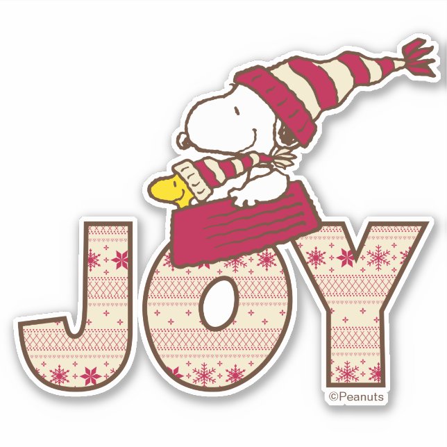 Sticker cacahuètes | Snoopy & Woodstock Joy Sled Ride (Devant)
