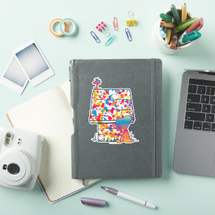 Sticker cacahuètes Snoopy & Woodstock Rainbow Paint