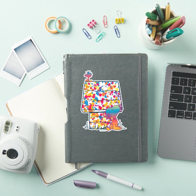 Sticker cacahuètes | Snoopy & Woodstock Rainbow Paint (Couverture iPad)