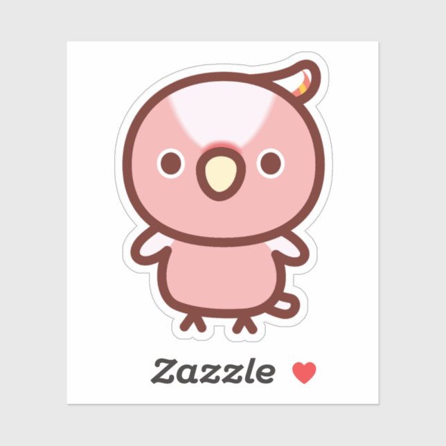 Sticker Cacatoès rose (Feuille)
