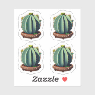 Sticker Cactus de graisse à fleurs colorées