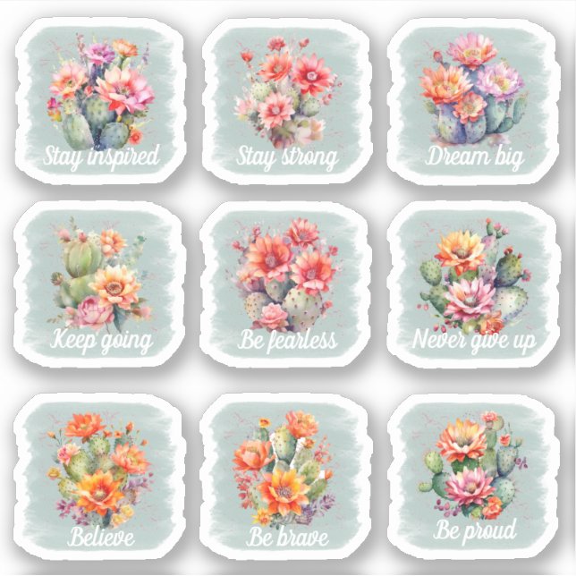 Sticker Cactus Motivationnel (Devant)