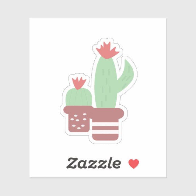 Sticker Cactus Terracotta Pots Formes Floral Jungle Single (Feuille)
