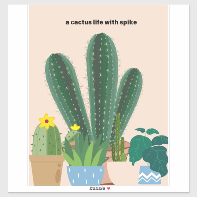 Sticker cactus verdâtres (Feuille)
