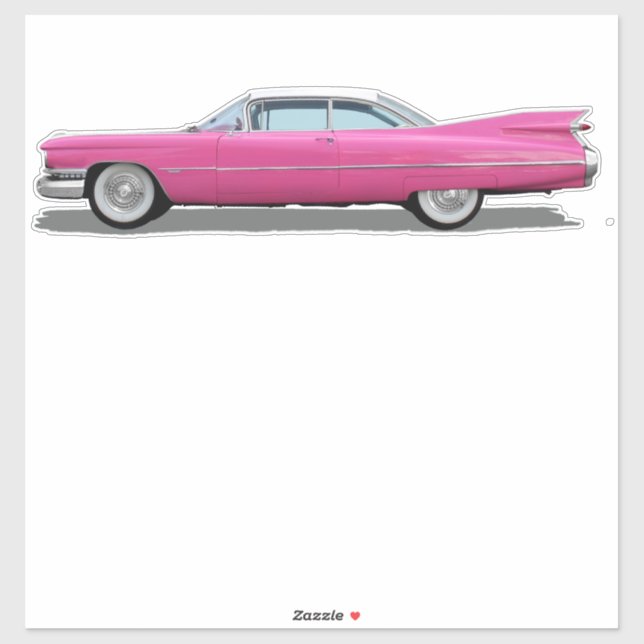 STICKER CADDDY ROSE VOITURE MOI COUPER STYLE GROS TICKER (Feuille)