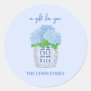 Sticker cadeau Chinoiserie Hydrangea