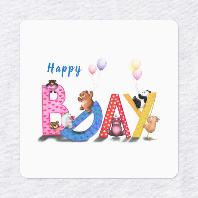 Sticker cadeau d'anniversaire cadeau avec Bears Pa