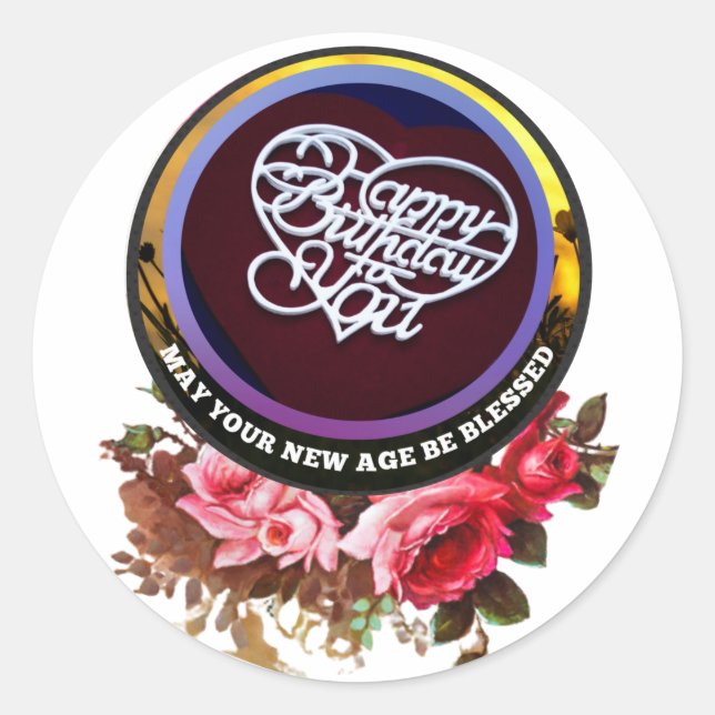 Sticker cadeau d'anniversaire personnalisé (Devant)