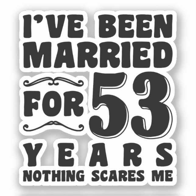 Sticker Cadeau d'anniversaire pour 53 ans de mariage (Recto)