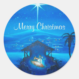 Sticker cadeau de Noël customisé religieux