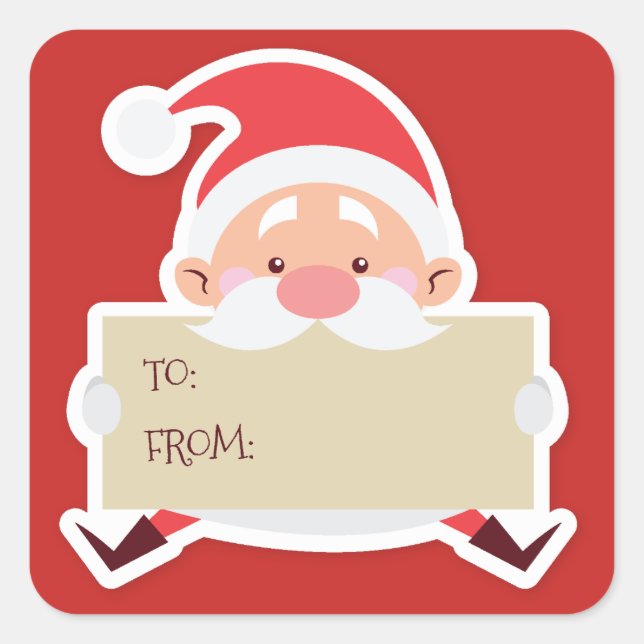 Sticker cadeau de Noël de Père Noël (Devant)