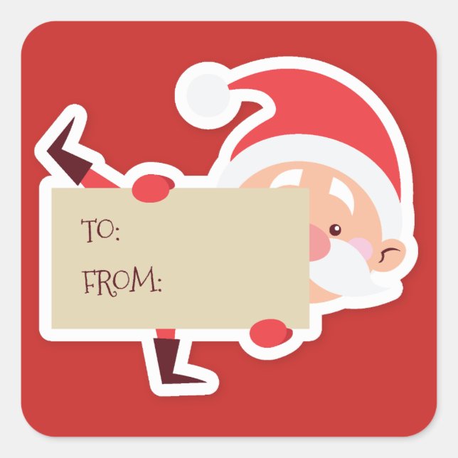 Sticker cadeau de Noël Pékin Père Noël (Devant)