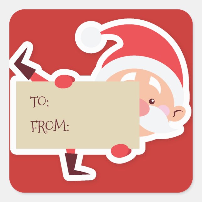 Sticker cadeau de Noël Pékin Père Noël (Devant)