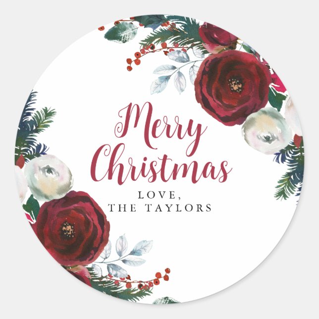 Sticker cadeau de Noël personnalisé Étiquette de v (Devant)