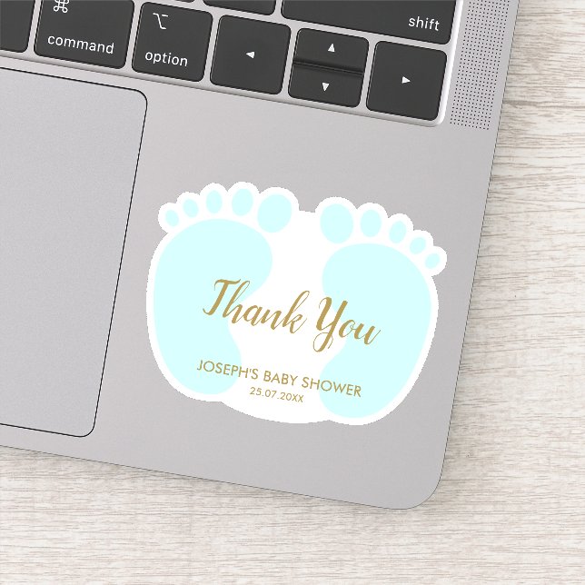 Sticker Cadeau de remerciement pour la fête de bébé garçon (Détail)