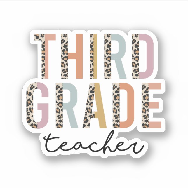 Sticker Cadeau d'enseignant de 3e année, enseignant de 3e  (Devant)