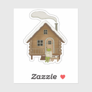 Sticker Cadeau d'illustration de grenouille hivernale Cott