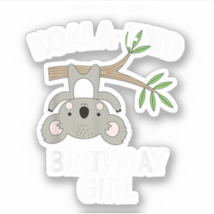 Sticker Cadeau drôle de fille d'anniversaire avec un koala