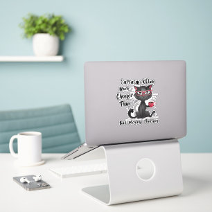 Sticker Cadeau drôle pour amateur de chats avec sarcasme e