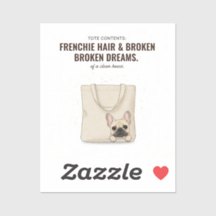 Sticker Cadeau drôle pour maman de Frenchie avec cheveux e