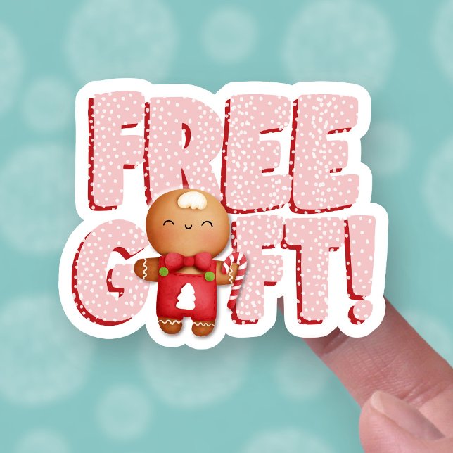 Sticker Cadeau gratuit mignon Noël pain d'épice homme affa (Créateur téléchargé)