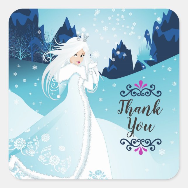 Sticker cadeau Merci Queen neige Faveur (Devant)