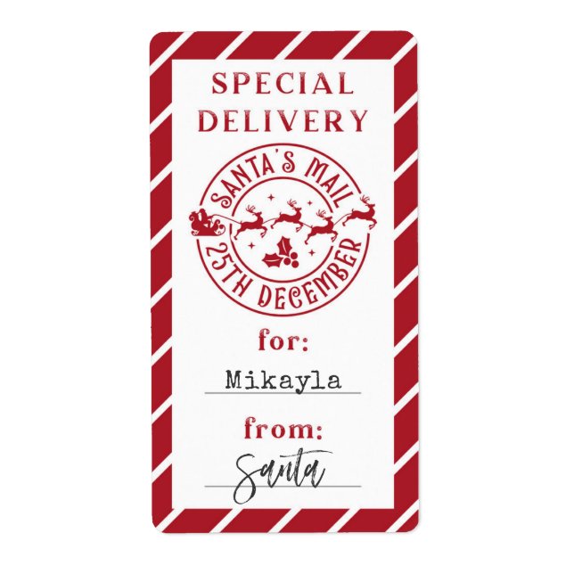 Sticker cadeau Noël de Père Noël (Devant)