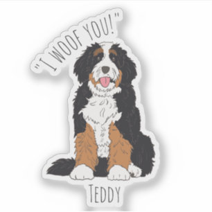 Sticker Cadeau personnalisé pour maman de Bernedoodle Je v