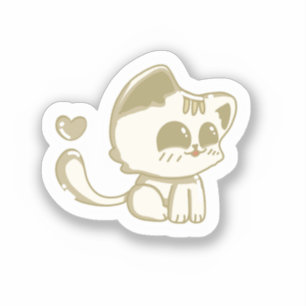 Sticker Cadeau pour amateur de chats Kawaii Chibi chaton